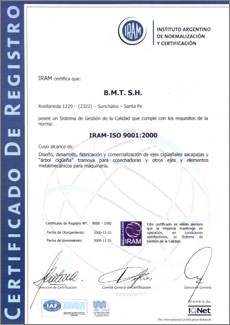 Certificación IRAM ISO 9001:2000